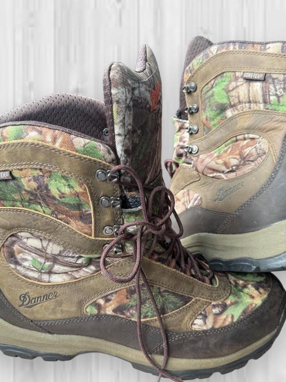 Danner Men's Camo Brown Lace-Up Hunting Boots Size 14 - Like New